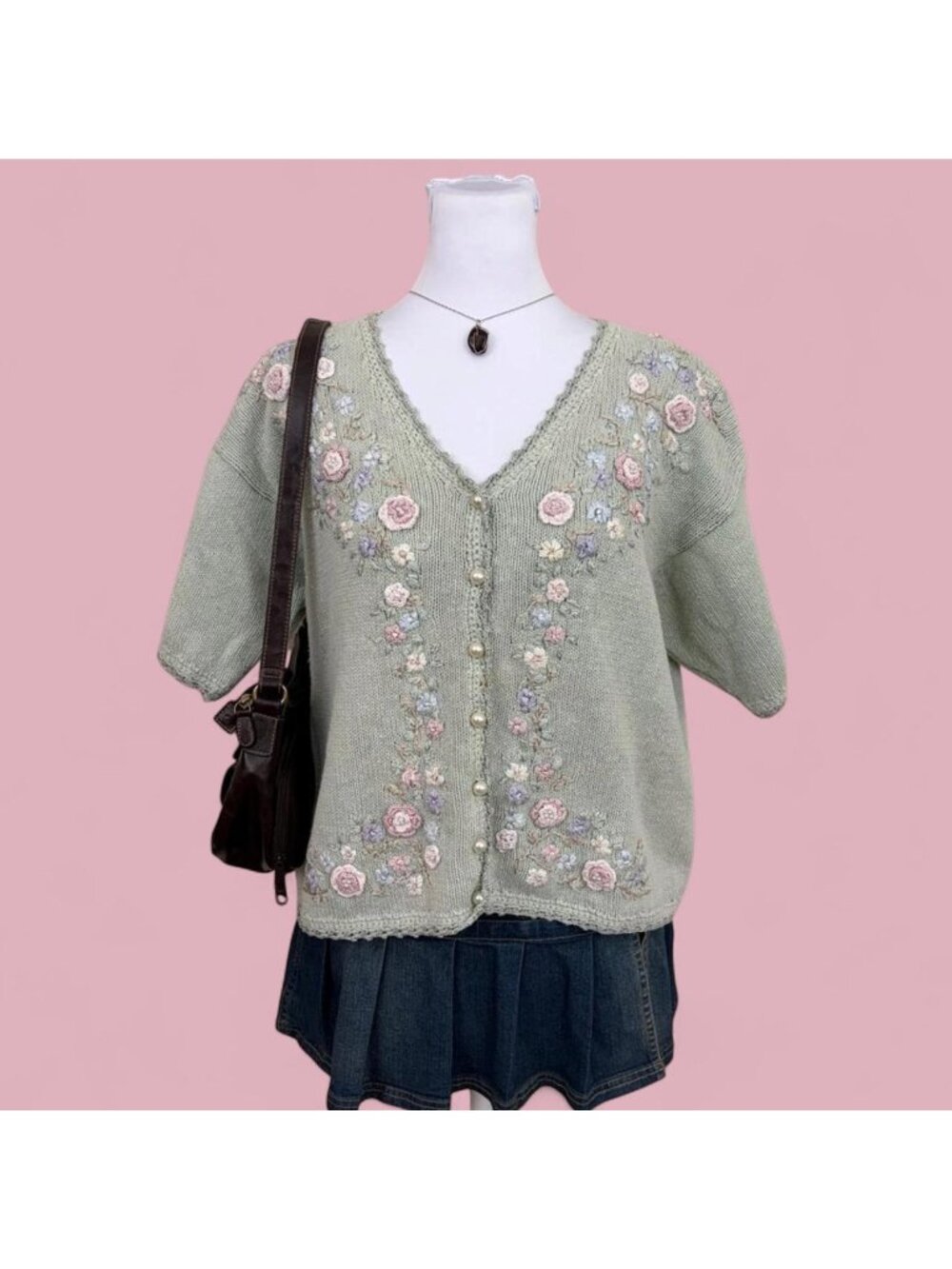 90s floral cottagecore cardigan shirt